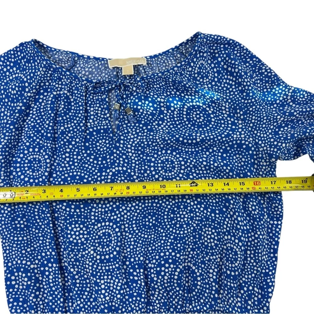 Michael Kors Blue Patterned Blouse Shirt Top in Size Small